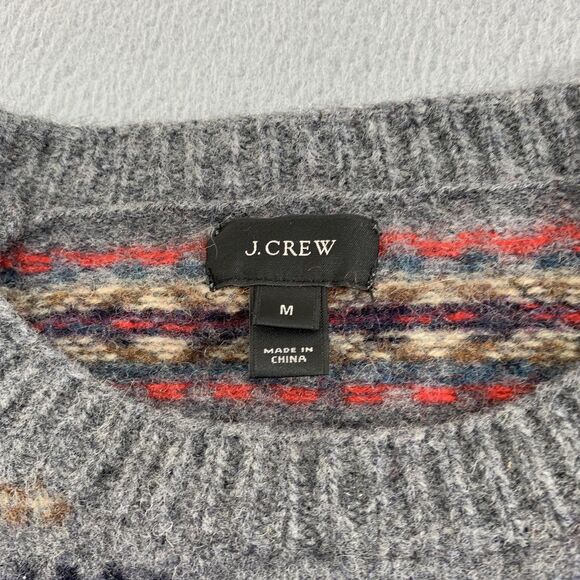 J Crew Sweater Womens Medium Lambs Wool Pullover Aztec Southwestern Winter - Picture 4 of 16